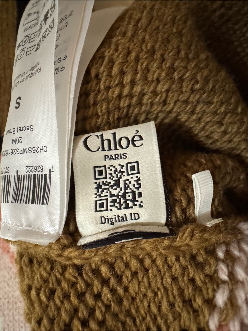Chloe Flamingo Intarsia Sweater Pullover Knit Wool Brown Small - Picture 5 of 8